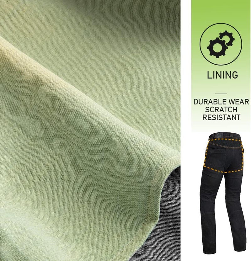 ILM Motorcycle Dirt Bike Pants for Men CE Armored Motocross Riding Gear Jeans Motorbike Adventure Touring Pant BJN01 Gray - Image 4